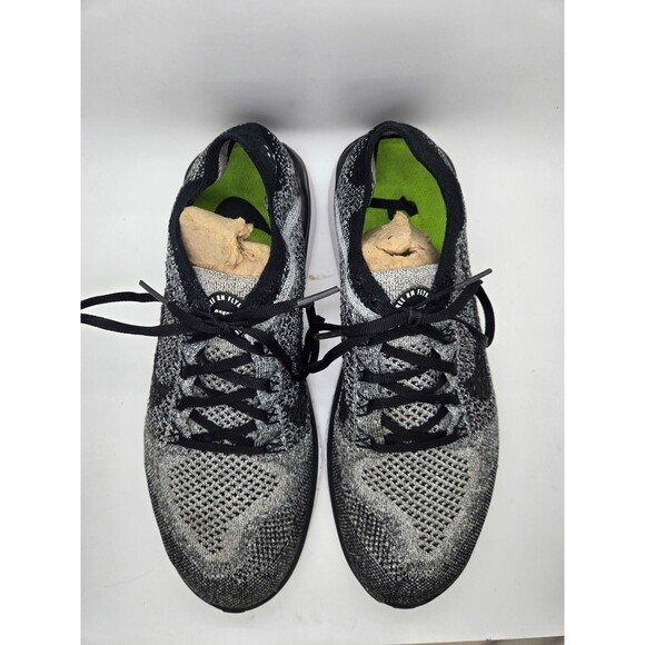 Nike Free RN Flyknit Shoes Men's 10 Black Oreo Running Athletic Workout Sneakers - Picture 3 of 7